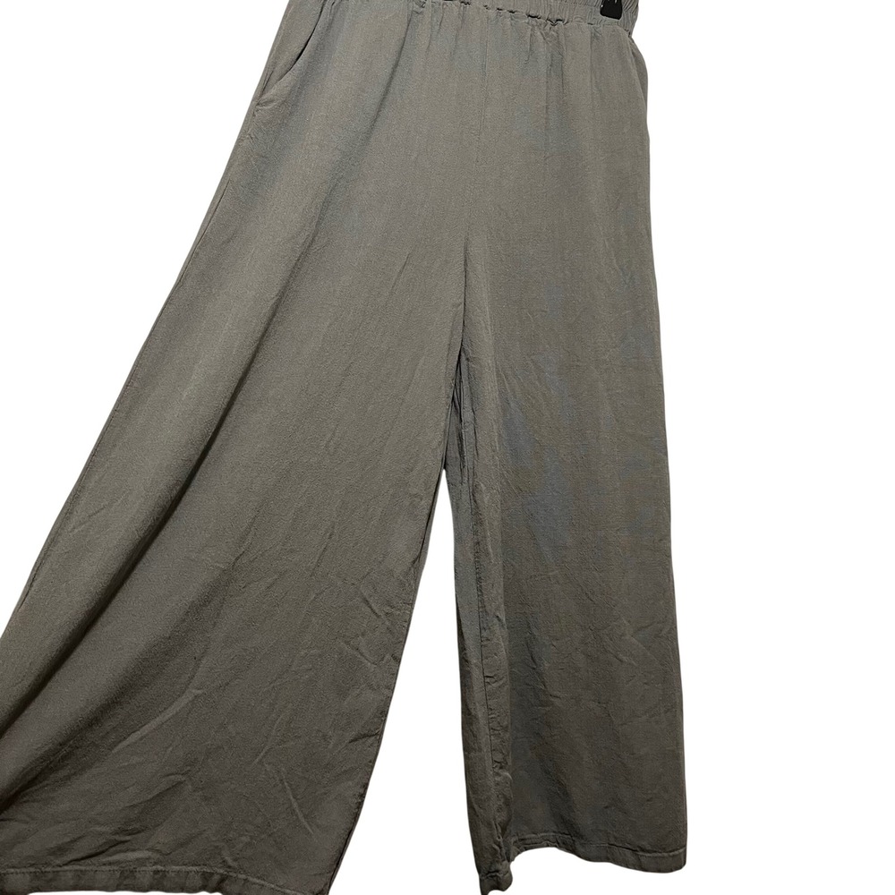Hunter & Brown Gray Green Wide Leg Capri Harem Palazzo Pants Size XS - Picture 2 of 7